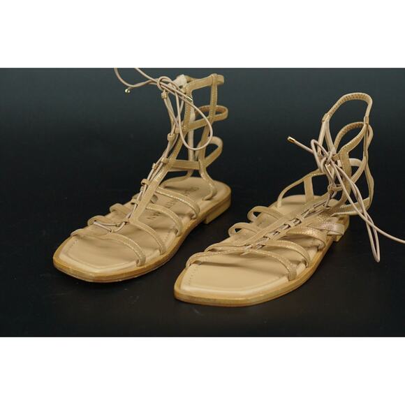 Stuart Weirzman Kora Lace-Up Gladiator Sandal Suede Size 9.5 $395 New Roman - Picture 10 of 12